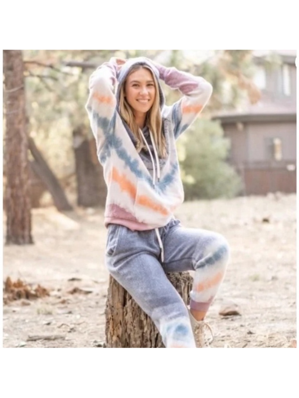 Feat Tie-Dye Hooded Pullover Sweatshirt - Multi Pastel